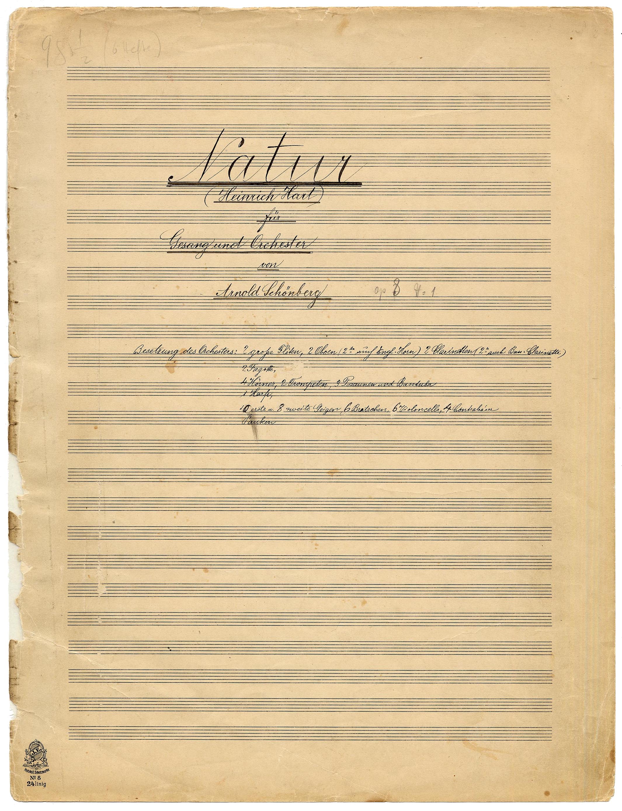 Objekt #22 / Arnold Schönberg: Natur op. 8/1